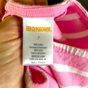 Pink and white striped summer dress